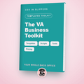 Toolkit cover on starting a virtual assistant business, templates and pricing for women, CEO In Slippers